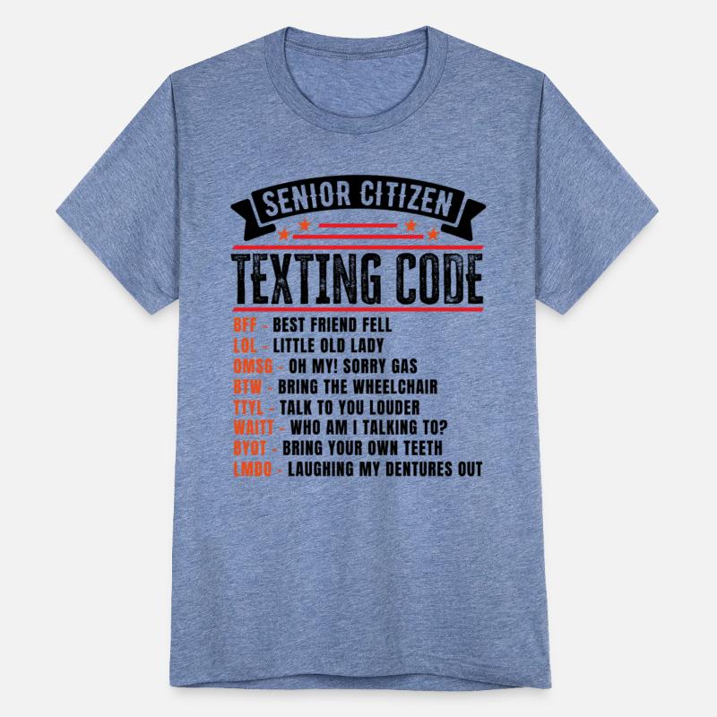 Senior Citizen's Texting Code Funny Retirement