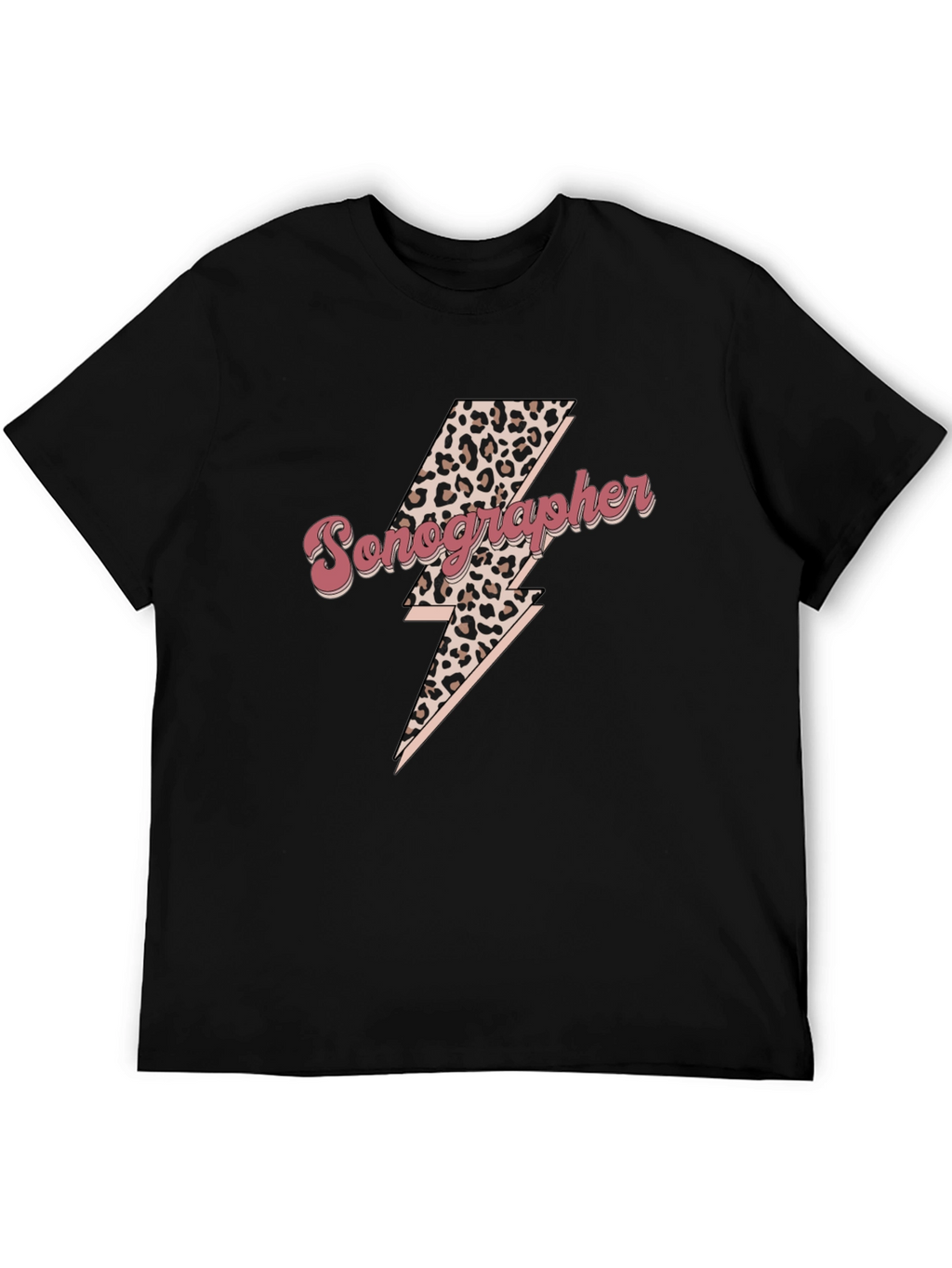 Sonographer Leopard Lightning Bolt T-Shirt