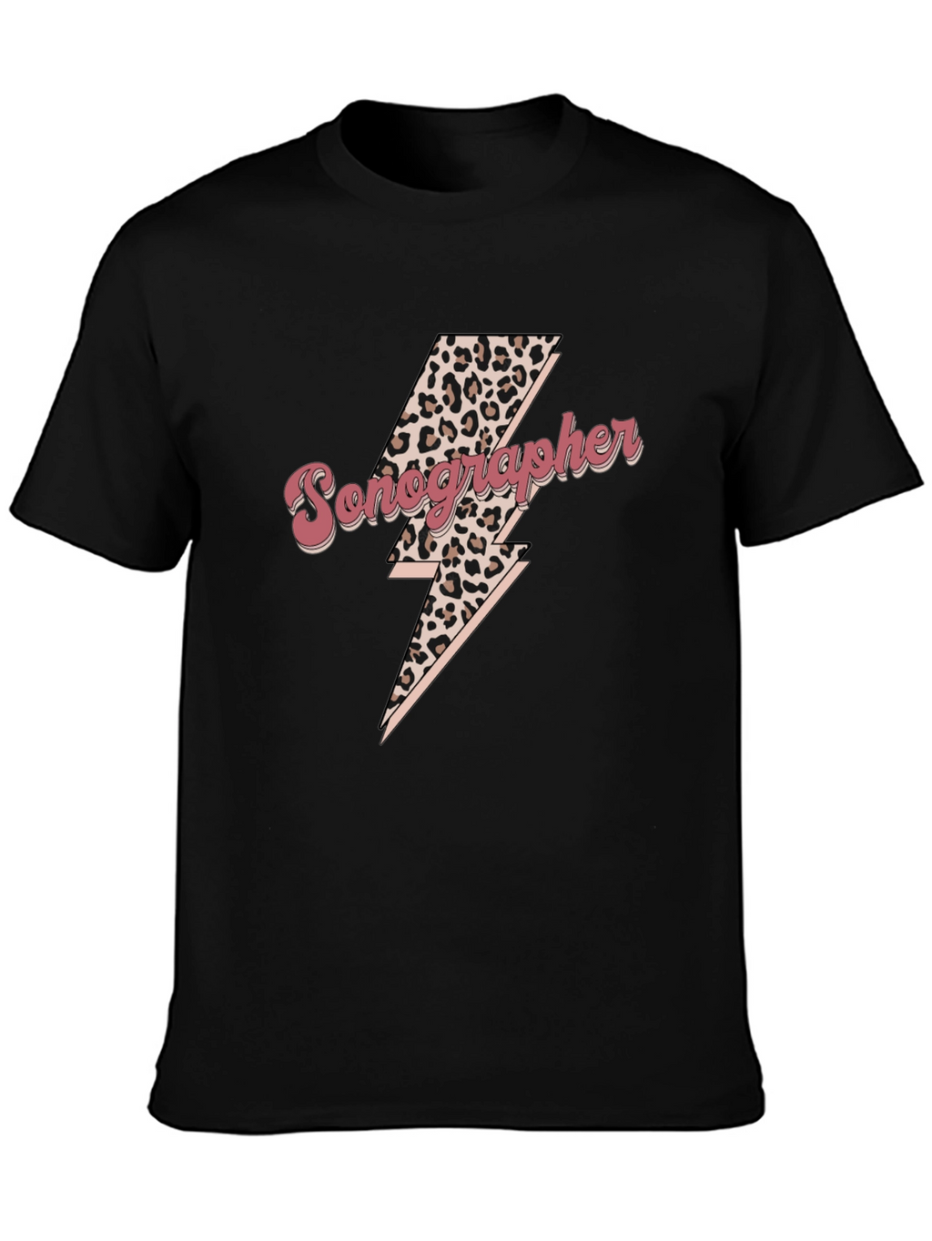 Sonographer Leopard Lightning Bolt T-Shirt