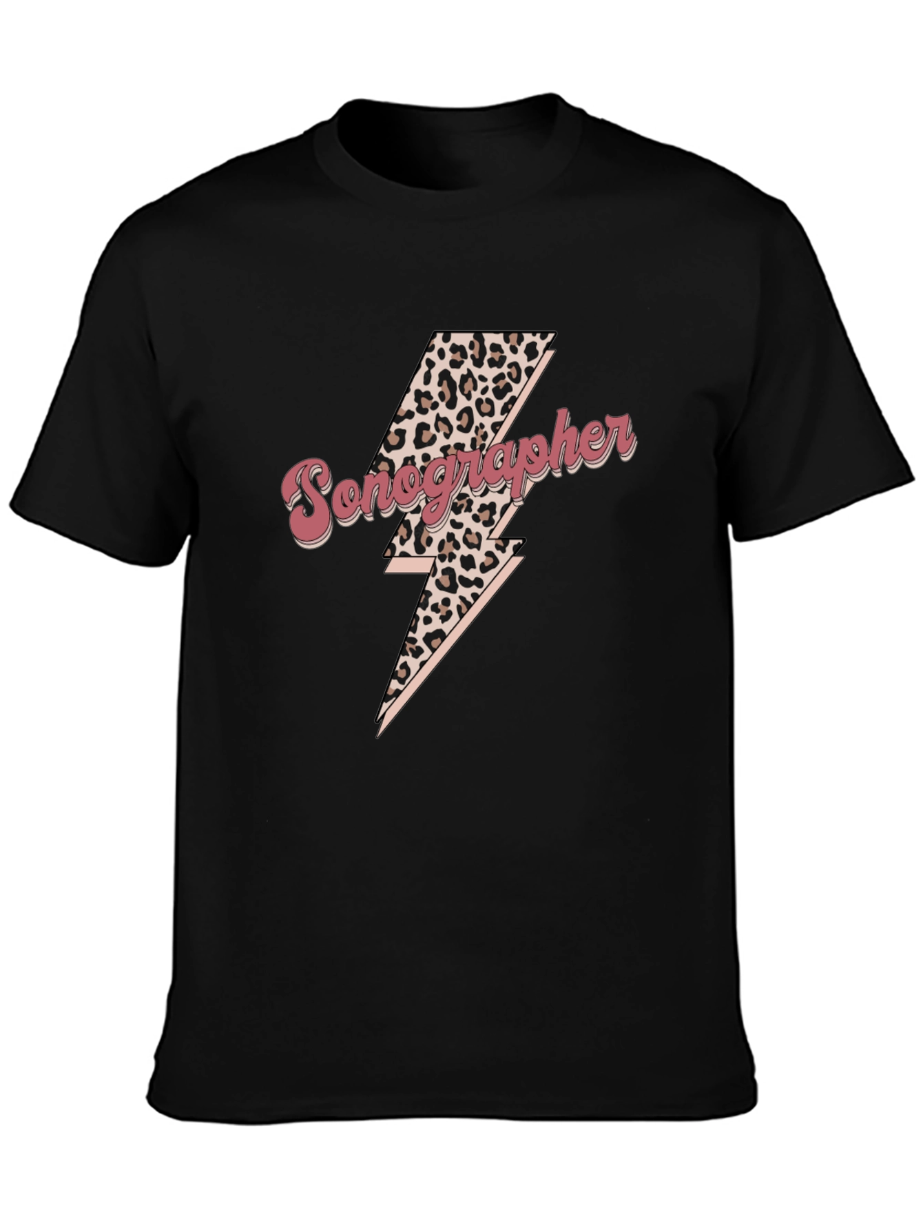 Sonographer Leopard Lightning Bolt T-Shirt