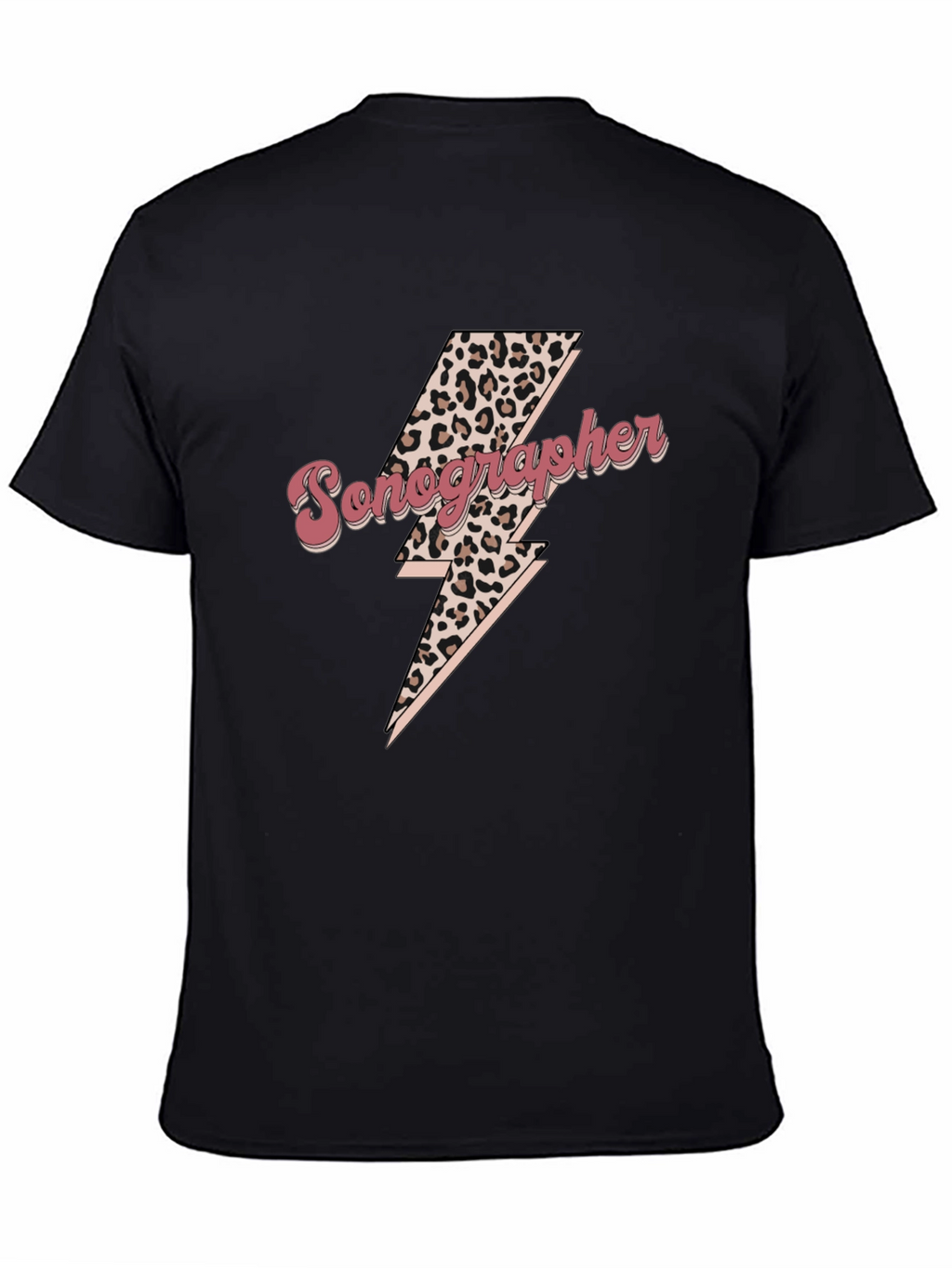 Sonographer Leopard Lightning Bolt T-Shirt