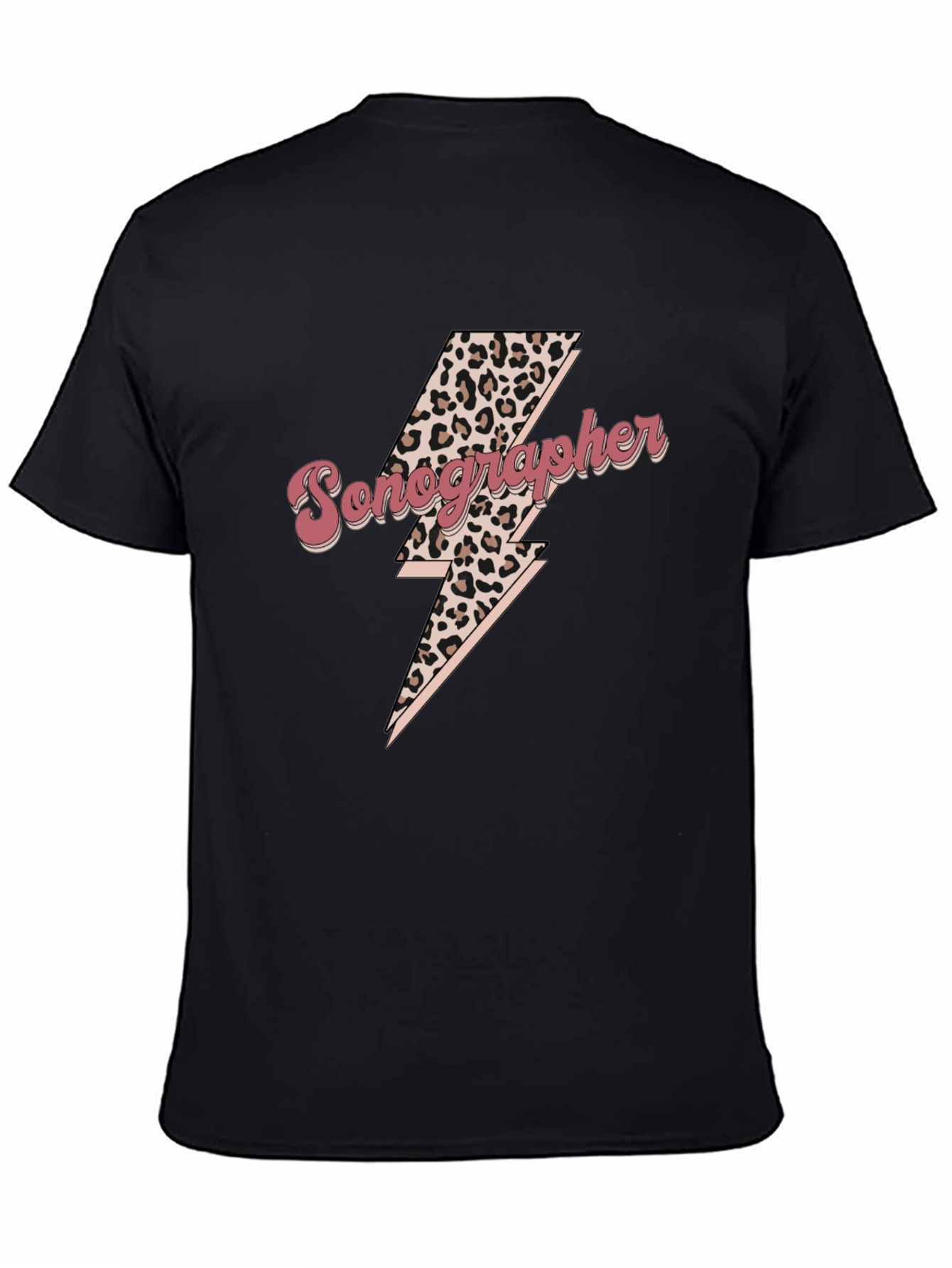 Sonographer Leopard Lightning Bolt T-Shirt