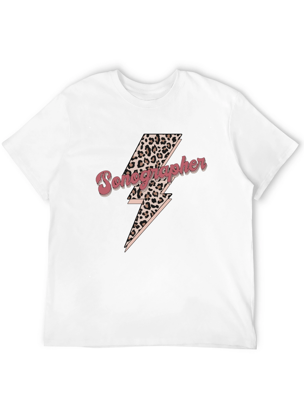 Sonographer Leopard Lightning Bolt T-Shirt