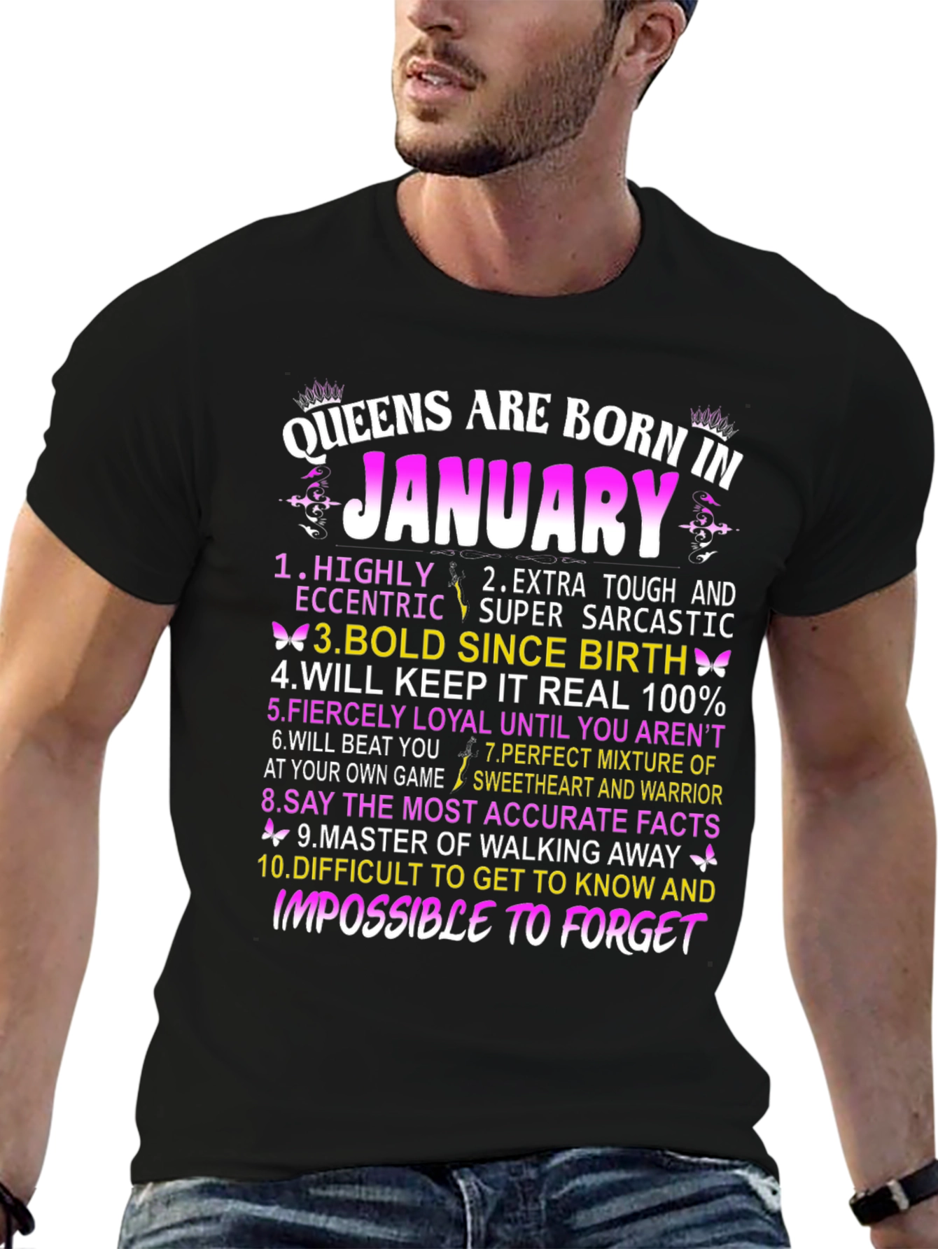 Queens Born in January Graphic T-Shirt