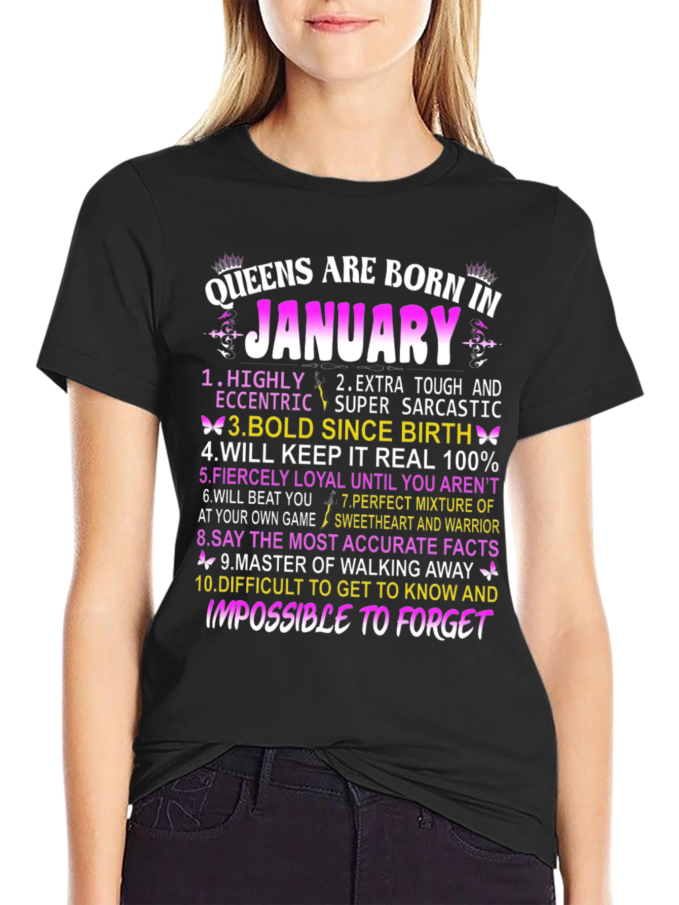 Queens Born in January Graphic T-Shirt