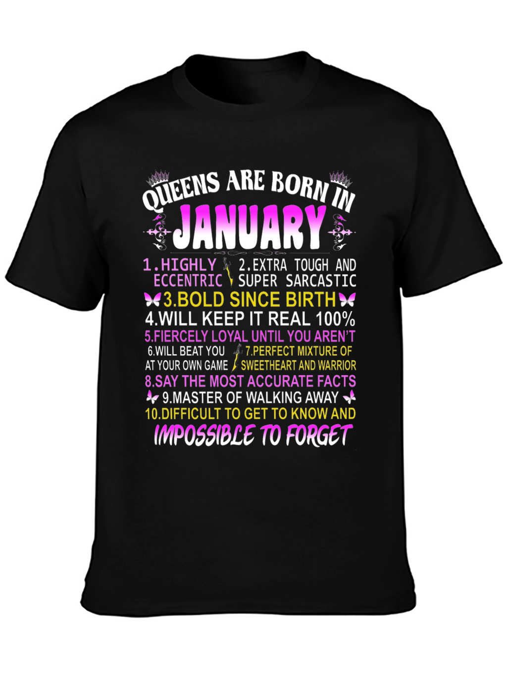 Queens Born in January Graphic T-Shirt