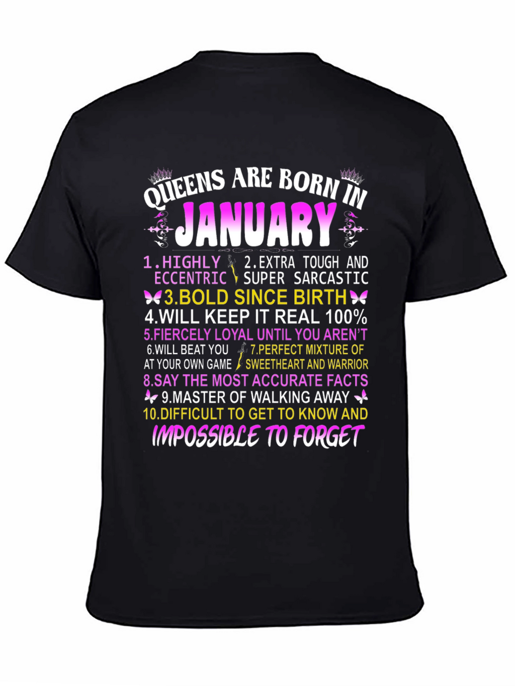 Queens Born in January Graphic T-Shirt