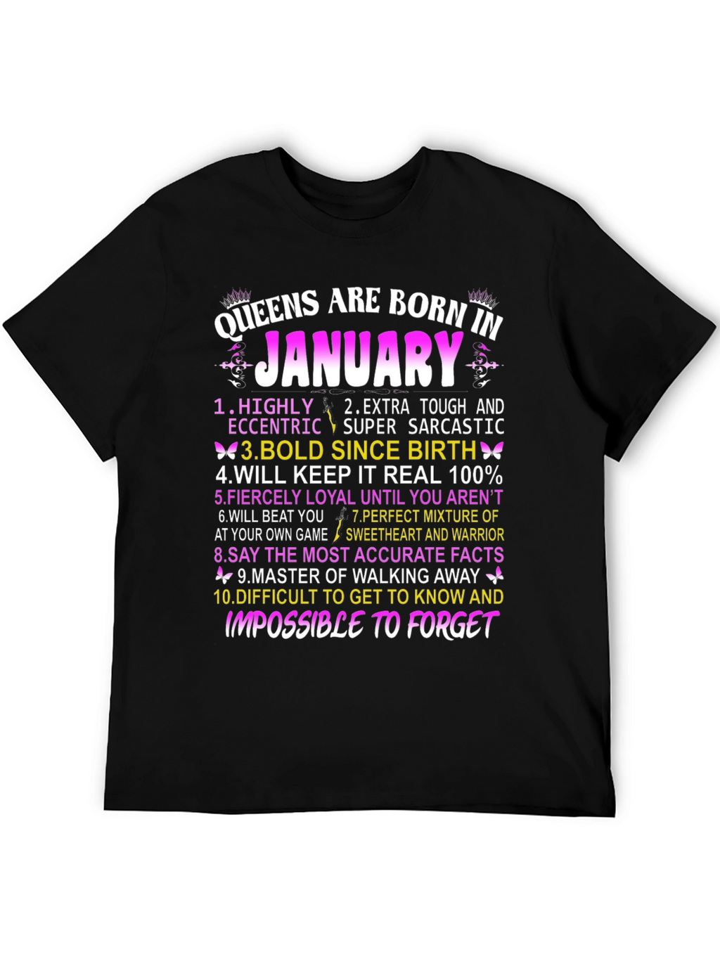 Queens Born in January Graphic T-Shirt
