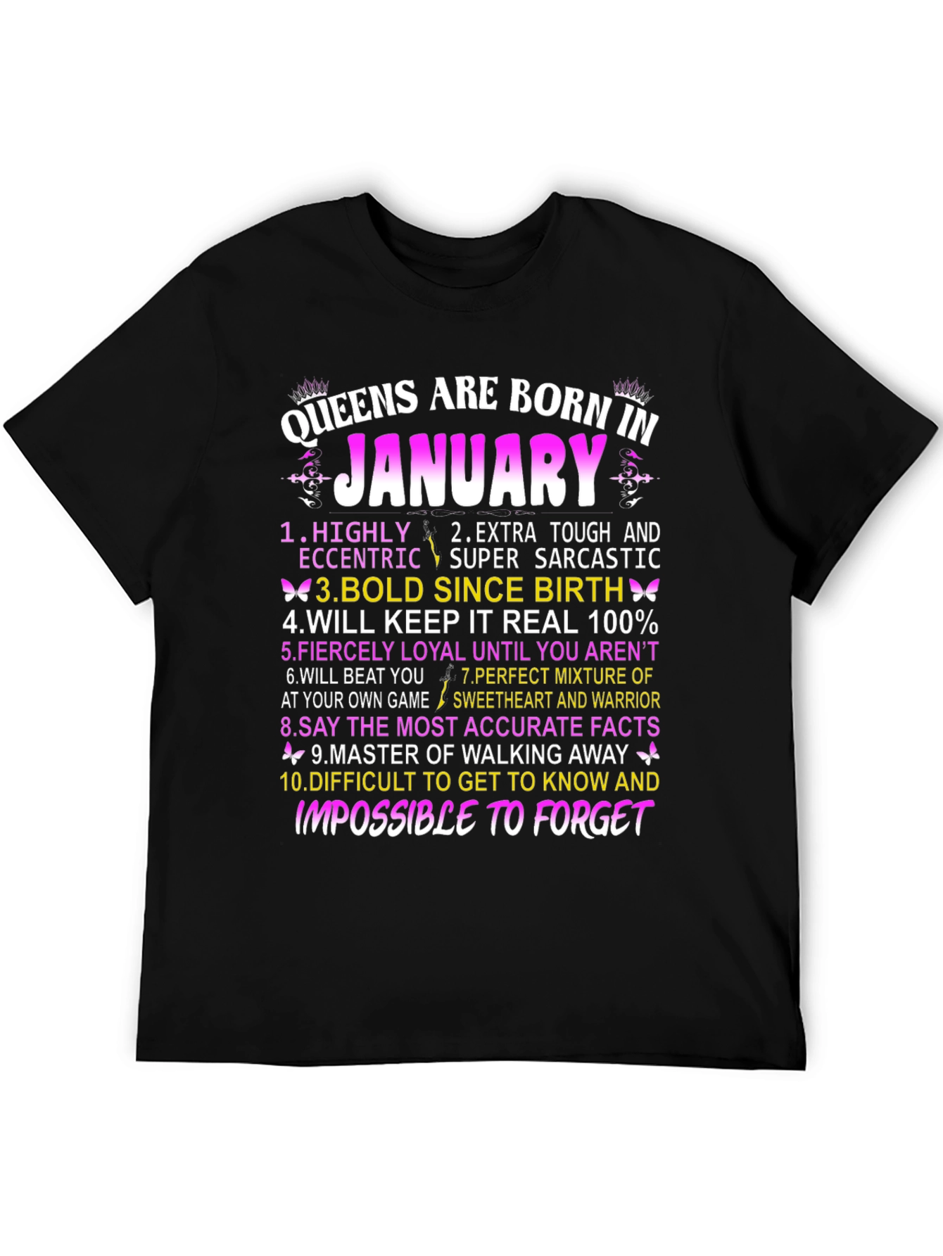Queens Born in January Graphic T-Shirt