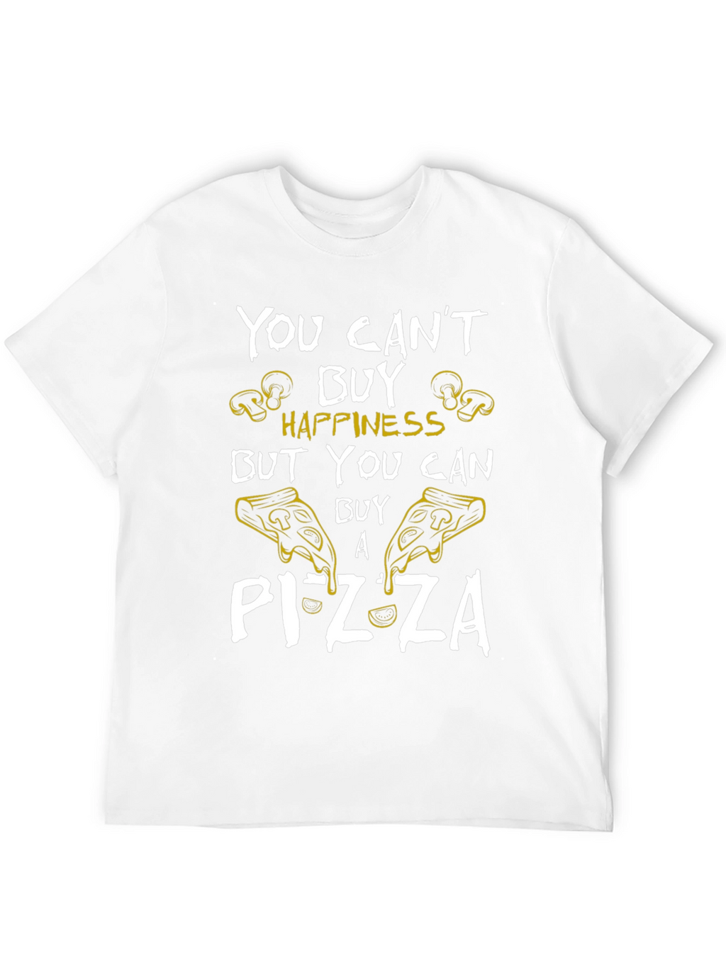 Pizza Happiness Graphic T-Shirt - Unisex Black Tee