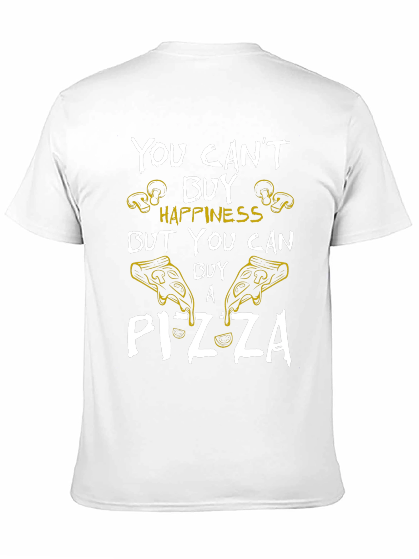 Pizza Happiness Graphic T-Shirt - Unisex Black Tee