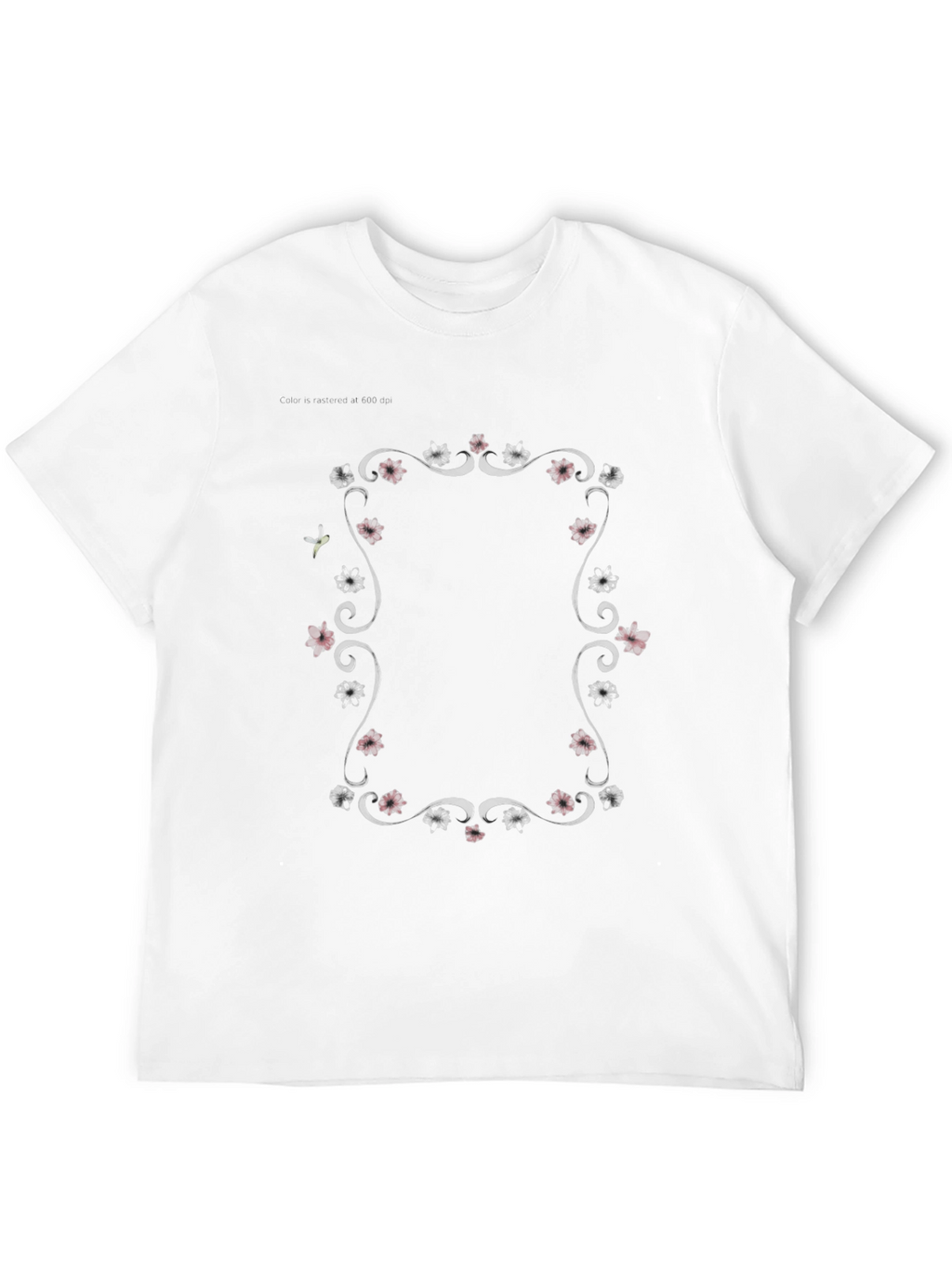 Floral Frame Graphic Tee - Black Unisex T-Shirt