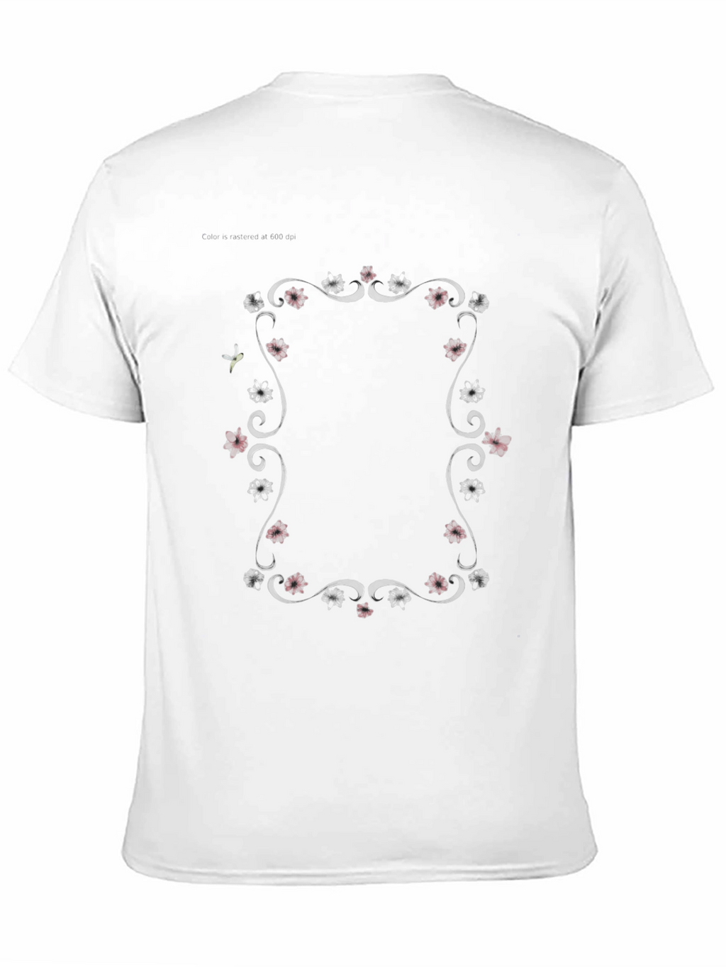 Floral Frame Graphic Tee - Black Unisex T-Shirt