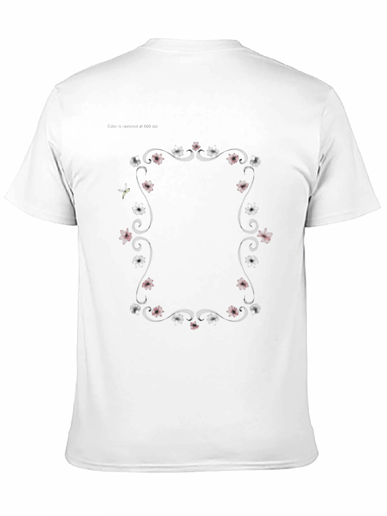 Floral Frame Graphic Tee - Black Unisex T-Shirt