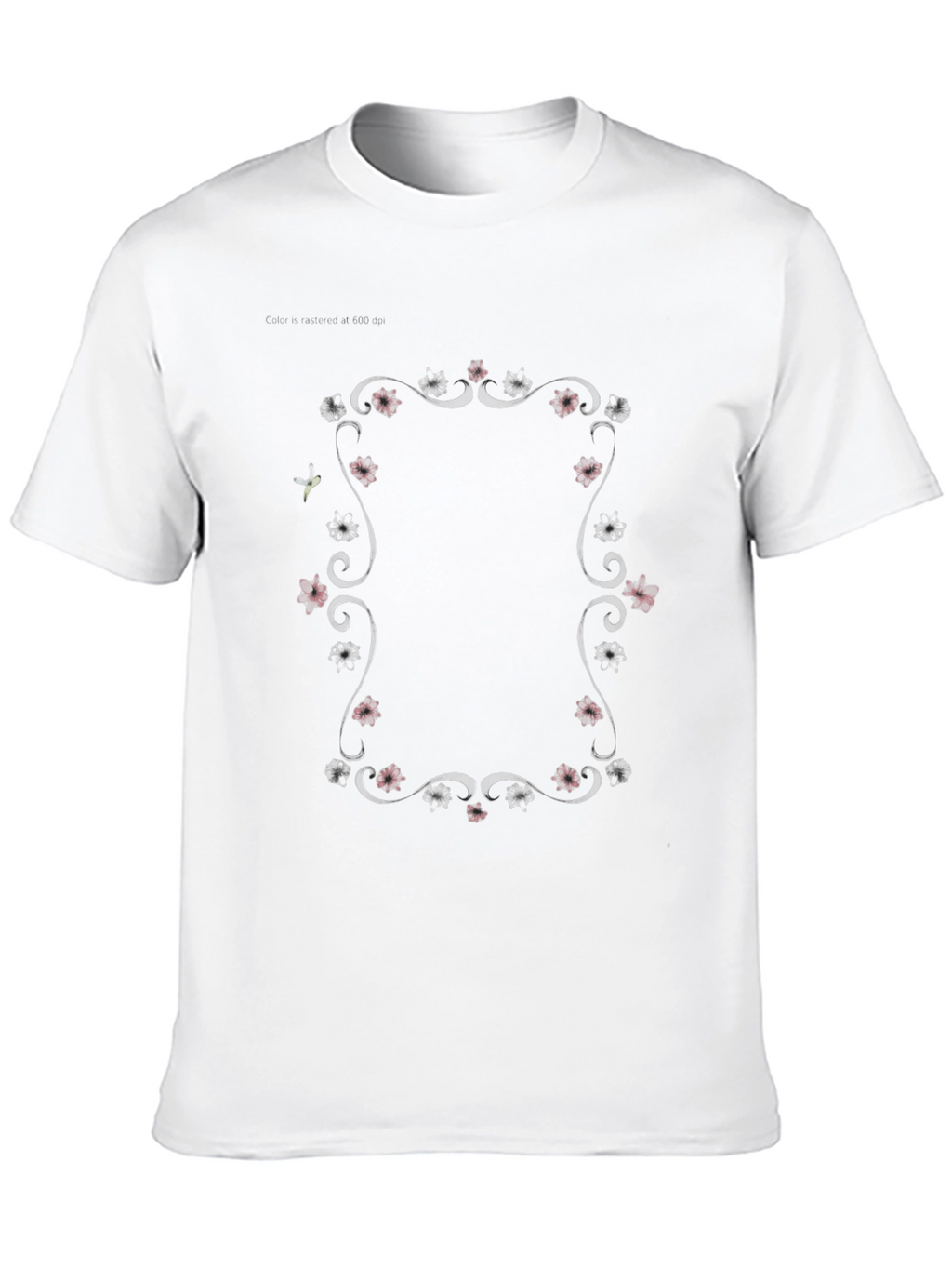 Floral Frame Graphic Tee - Black Unisex T-Shirt