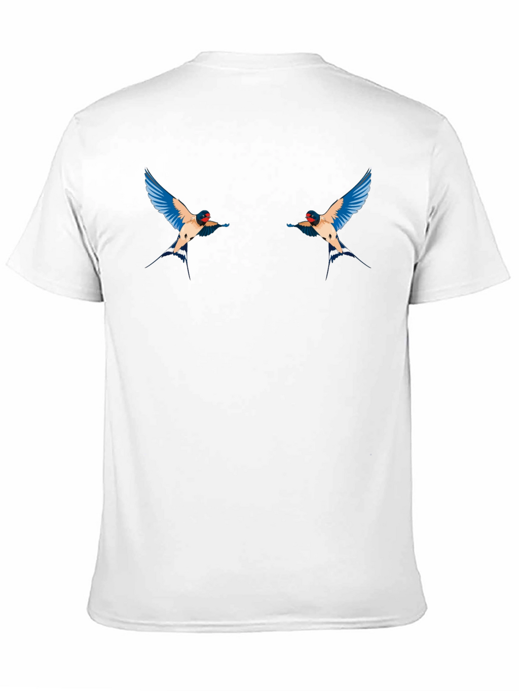 Black T-Shirt with Swallow Bird Graphic