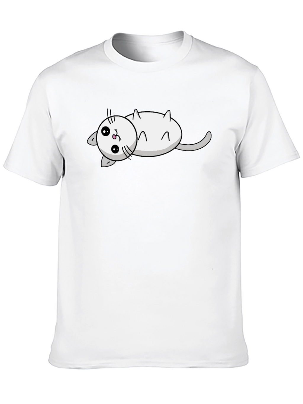 Cute Cat Cartoon Black T-Shirt