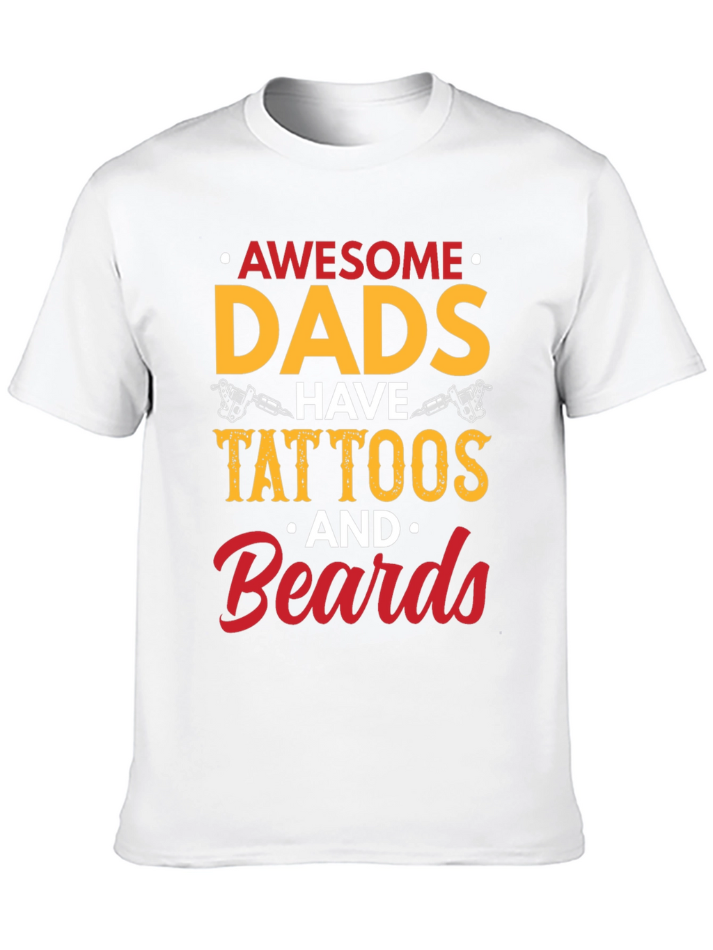 Awesome Dads Tattoos & Beards Black Graphic Tee