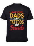 Awesome Dads Tattoos & Beards Black Graphic Tee
