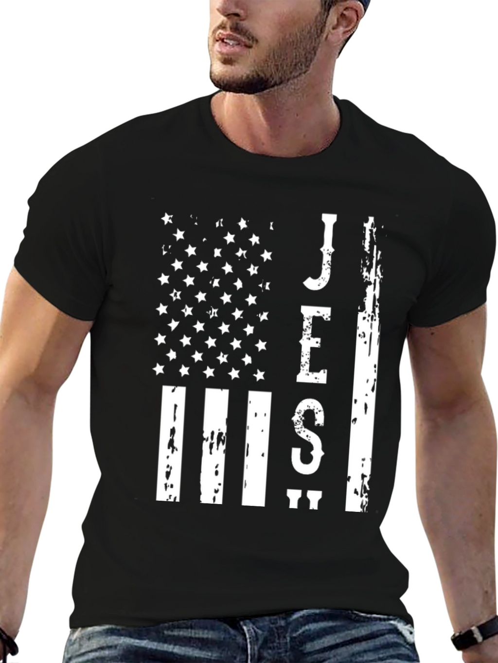 Jesus Flag Graphic Tee - Patriotic Christian Apparel