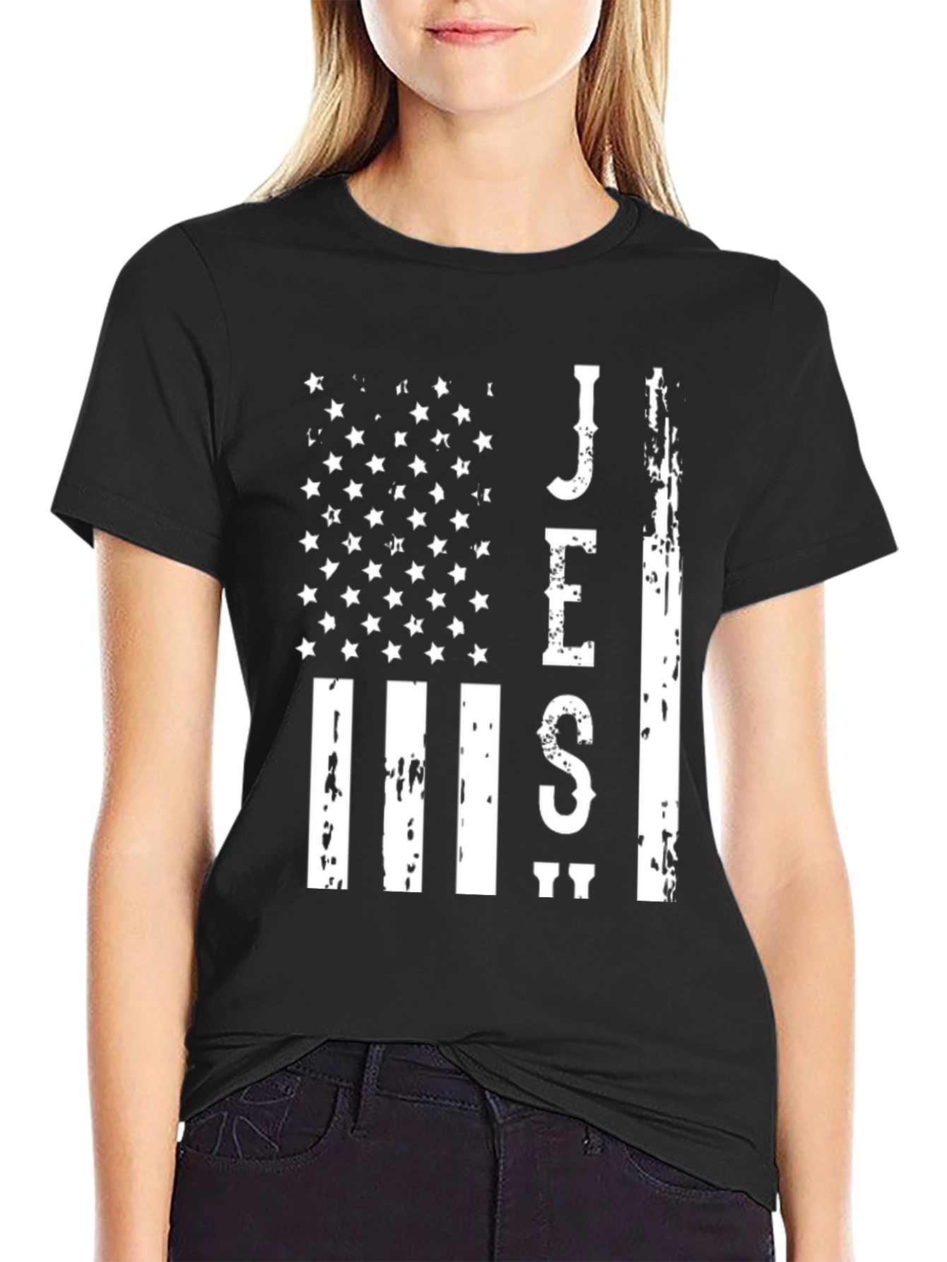 Jesus Flag Graphic Tee - Patriotic Christian Apparel
