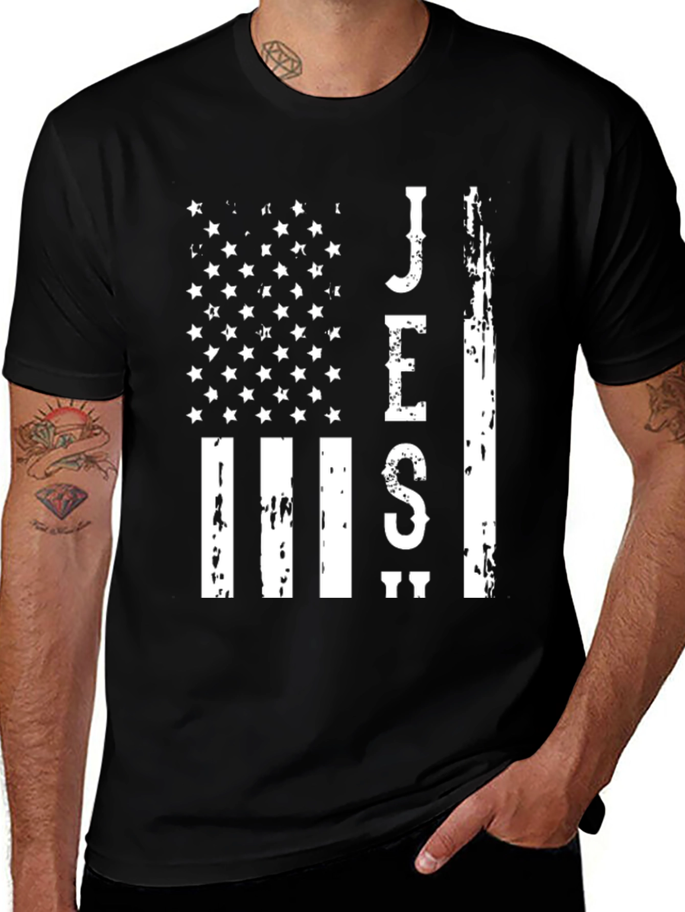 Jesus Flag Graphic Tee - Patriotic Christian Apparel