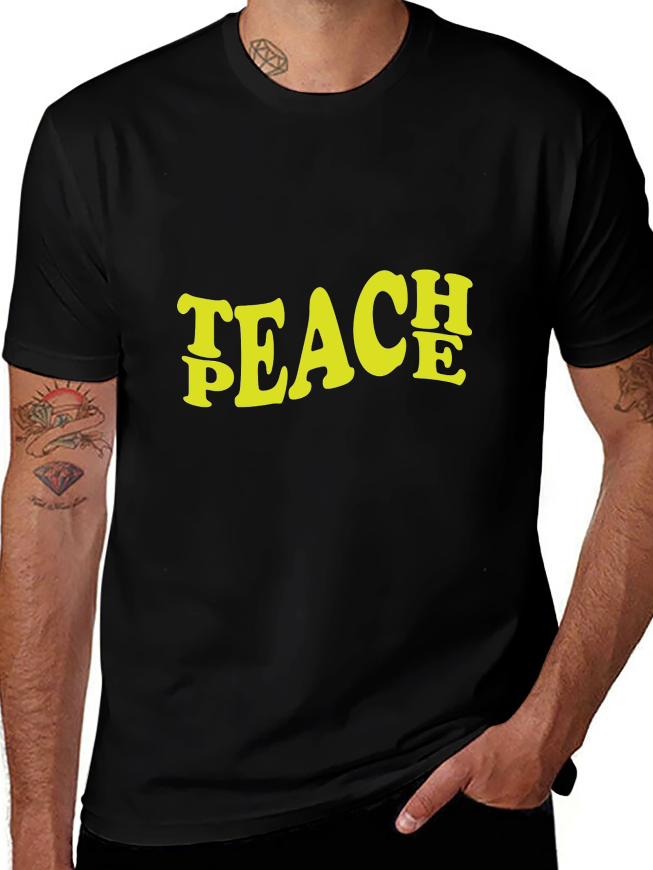 Teach Peace Graphic Tee - Retro Style