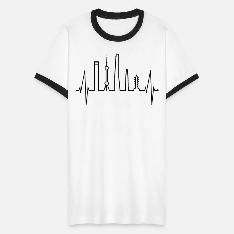 Shanghai Skyline Heartbeat Heart China I Love Asia