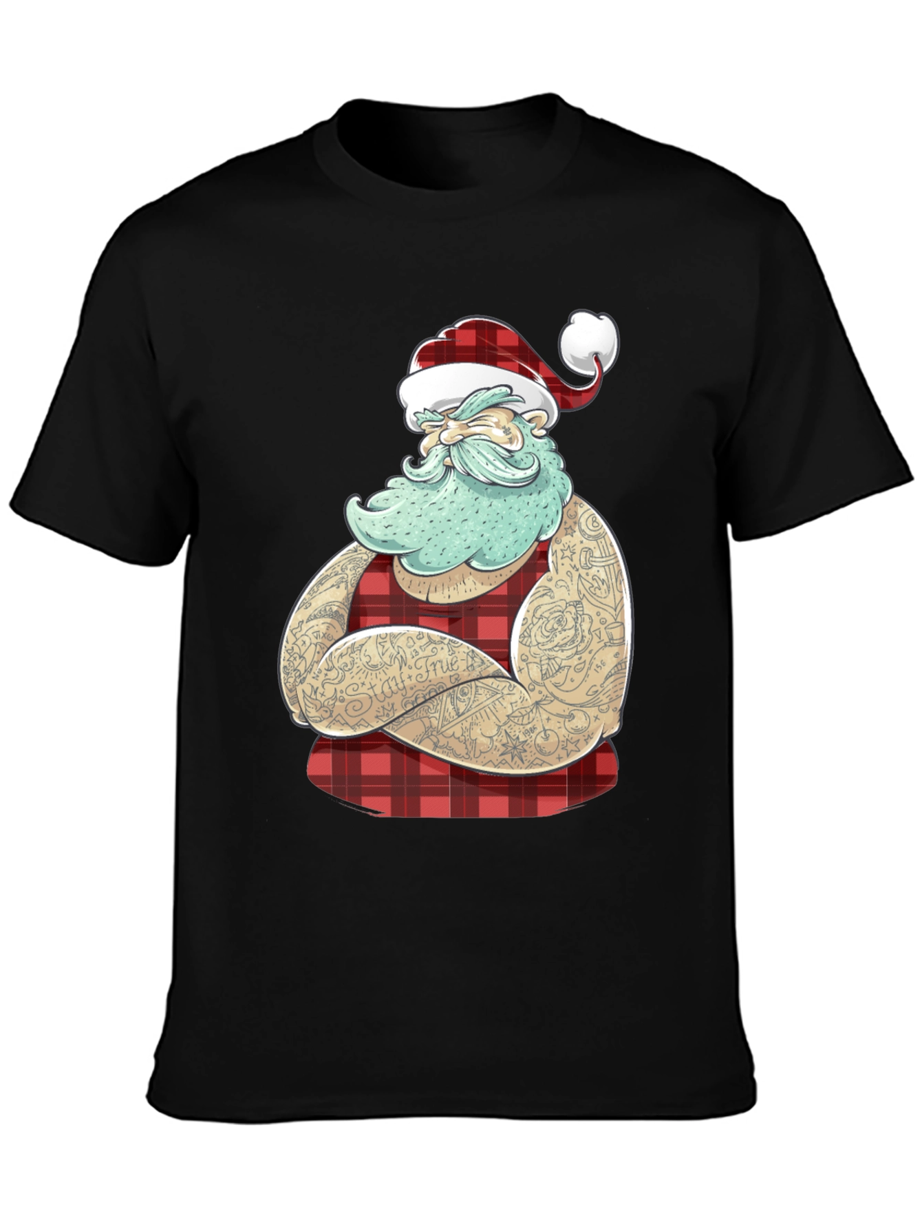 Tattooed Santa Graphic Tee - Holiday Style