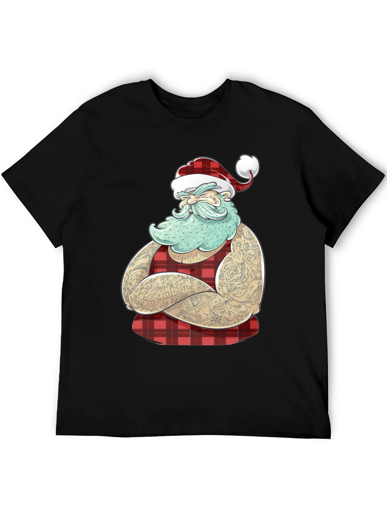 Tattooed Santa Graphic Tee - Holiday Style