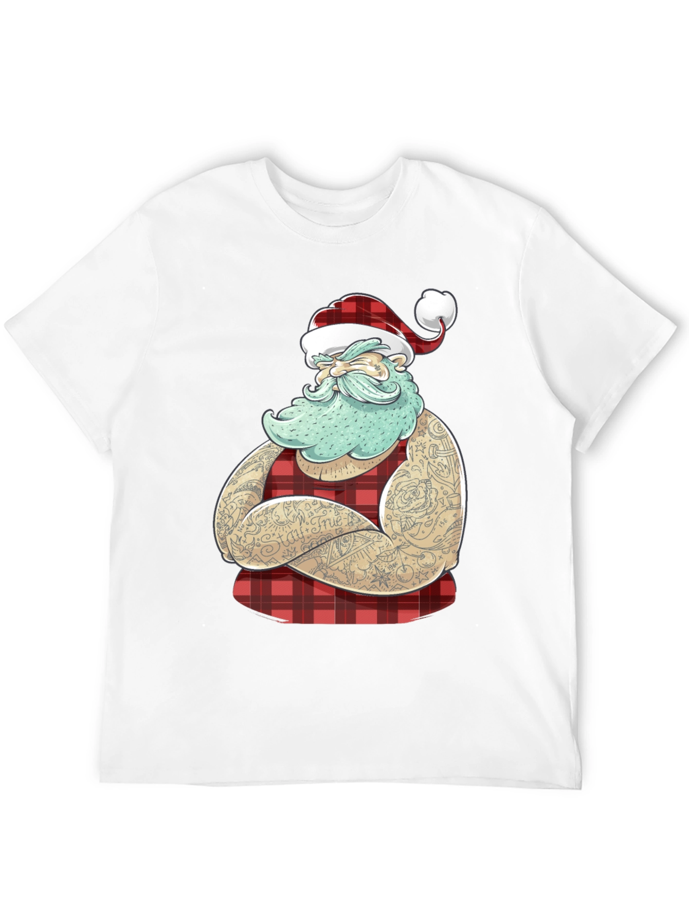 Tattooed Santa Graphic Tee - Holiday Style