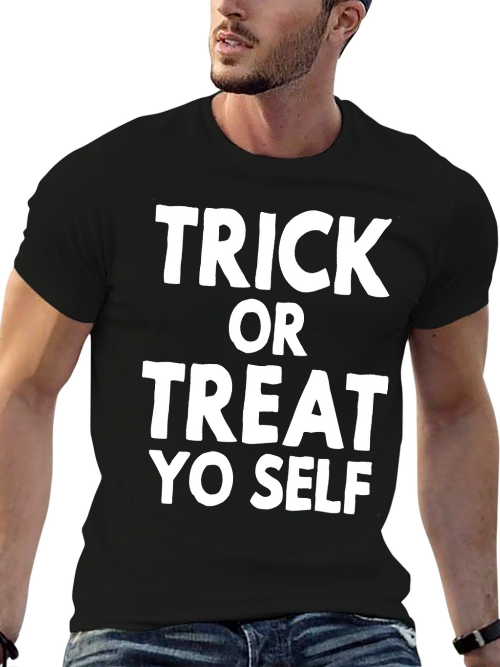 Trick Or Treat Yo Self Black Graphic Tee