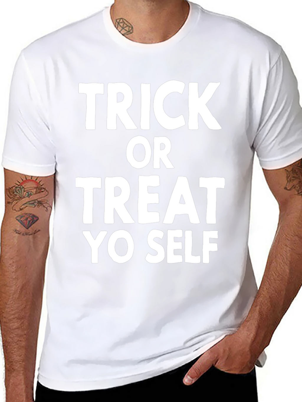 Trick Or Treat Yo Self Black Graphic Tee
