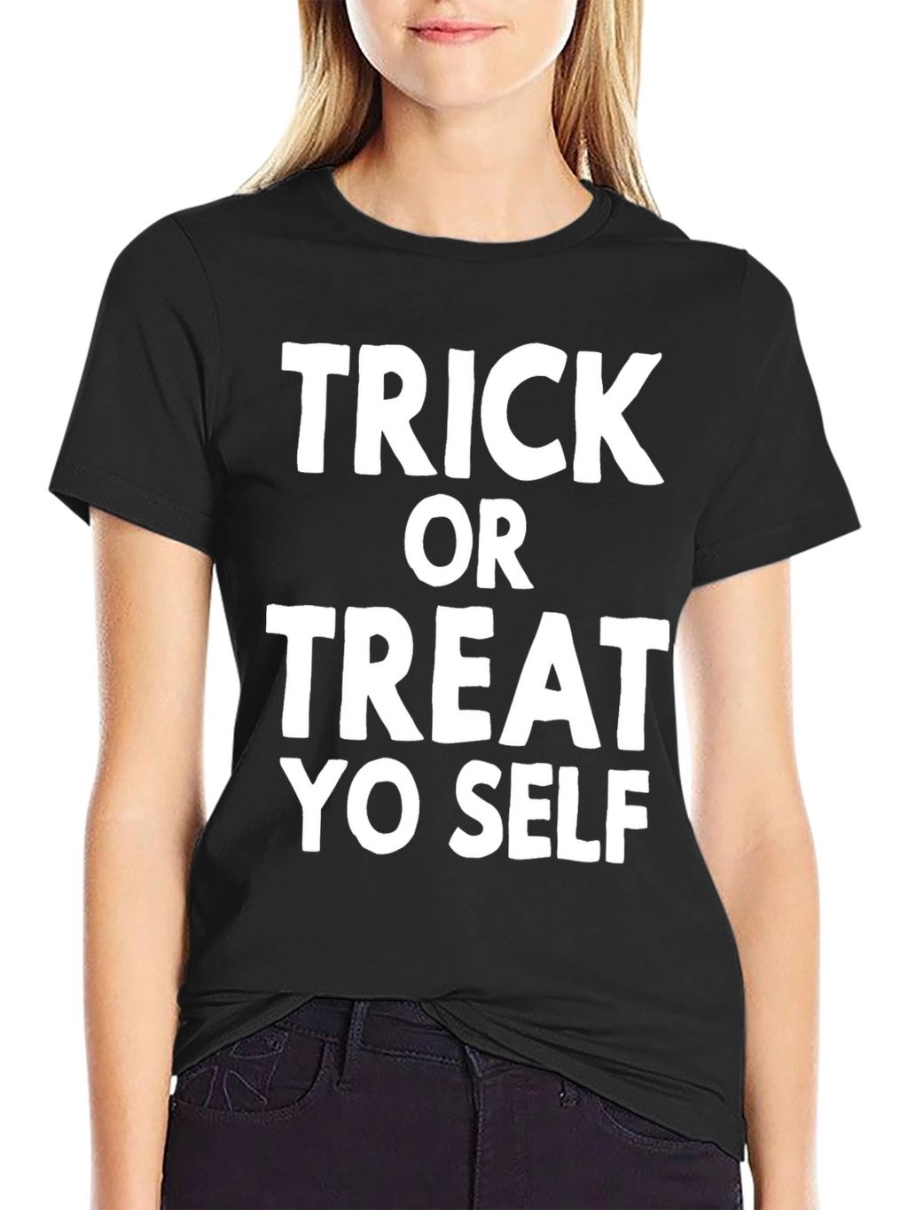 Trick Or Treat Yo Self Black Graphic Tee