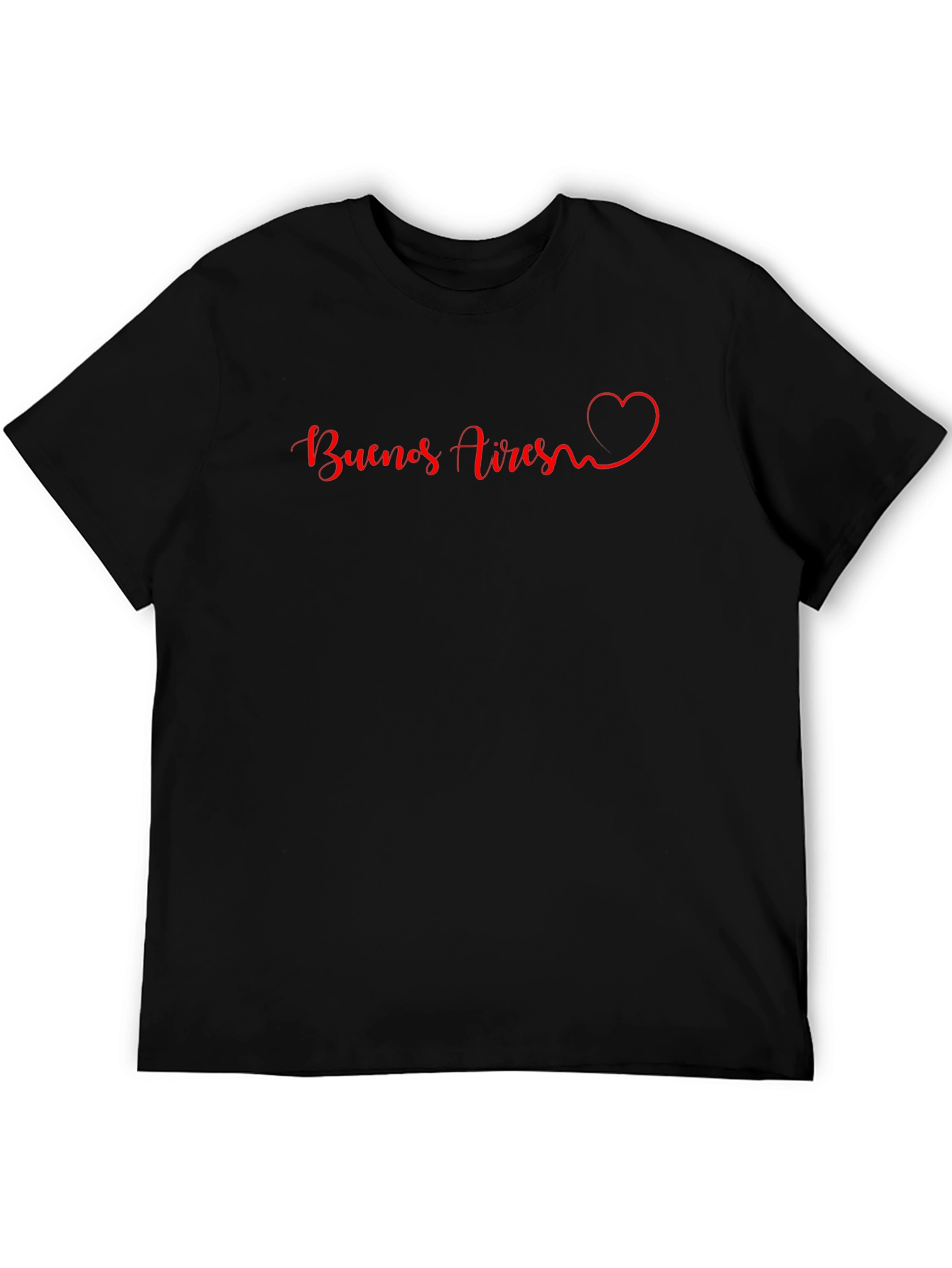 Buenos Aires Heart Graphic Black T-Shirt
