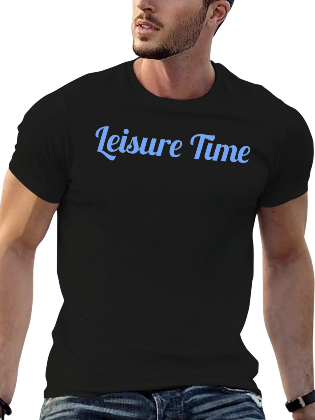 Leisure Time Graphic Tee - Black Casual Comfort