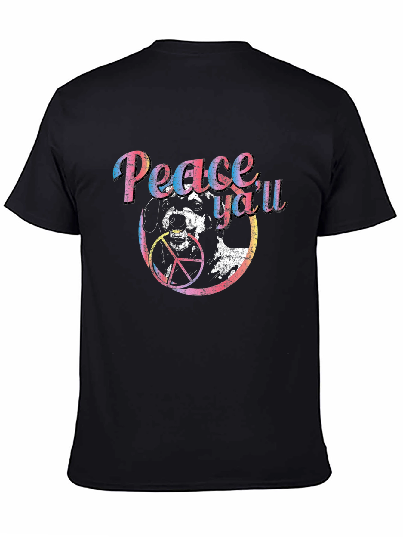 Peace Yall Dog Graphic T-Shirt