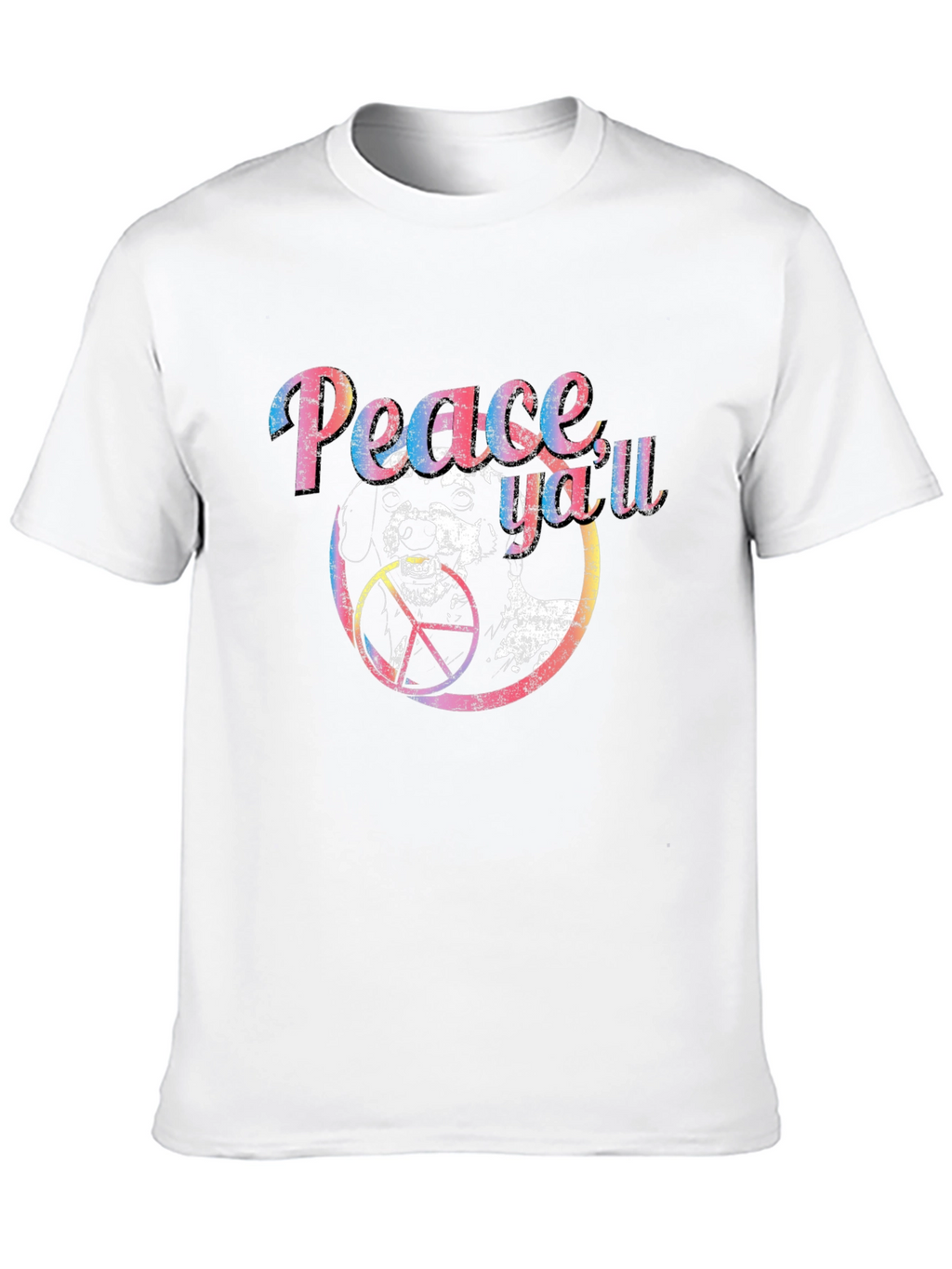 Peace Yall Dog Graphic T-Shirt
