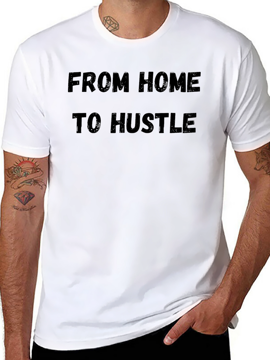 From Home to Hustle Black Graphic Tee