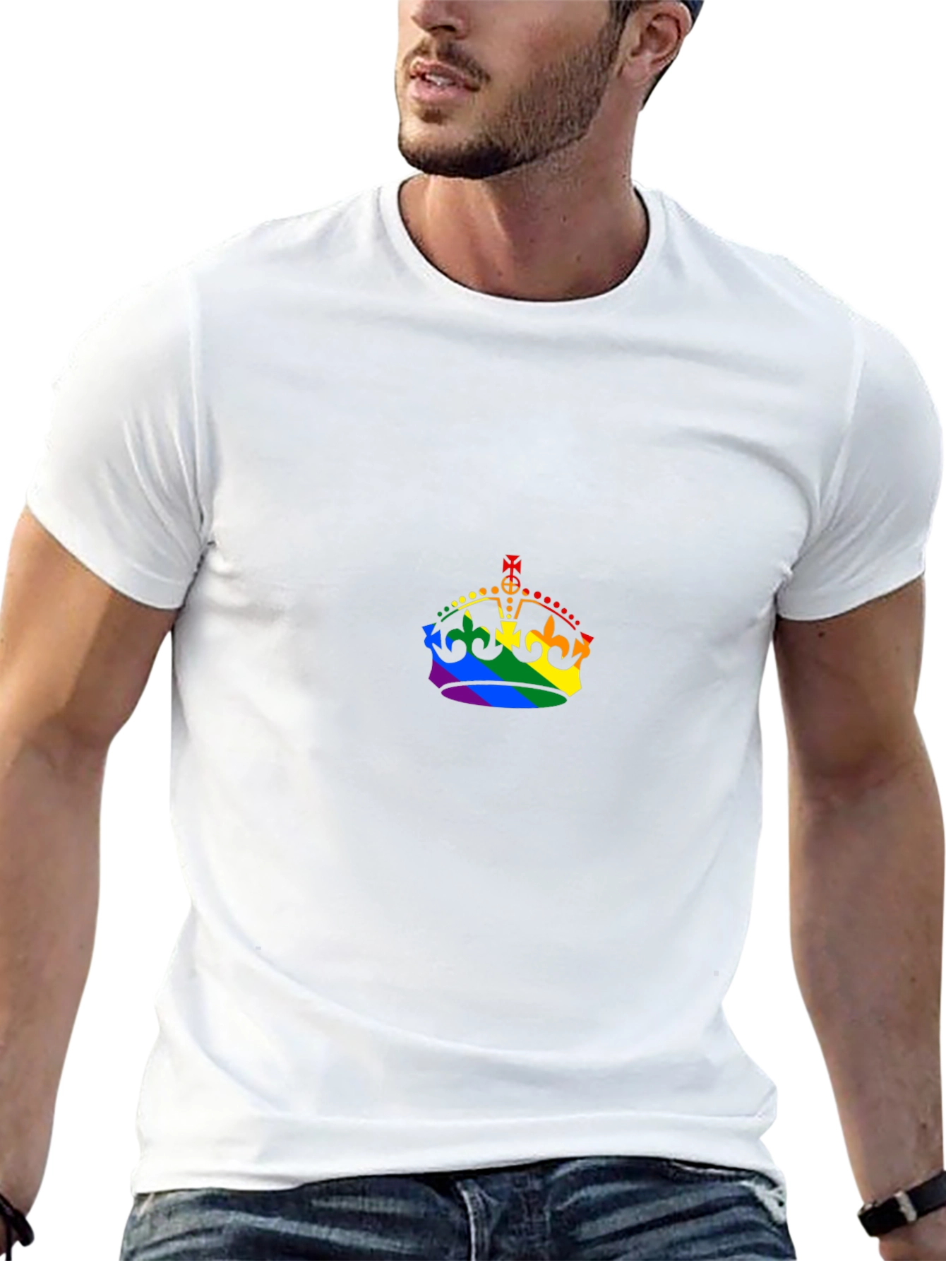 Rainbow Crown Graphic Black T-Shirt