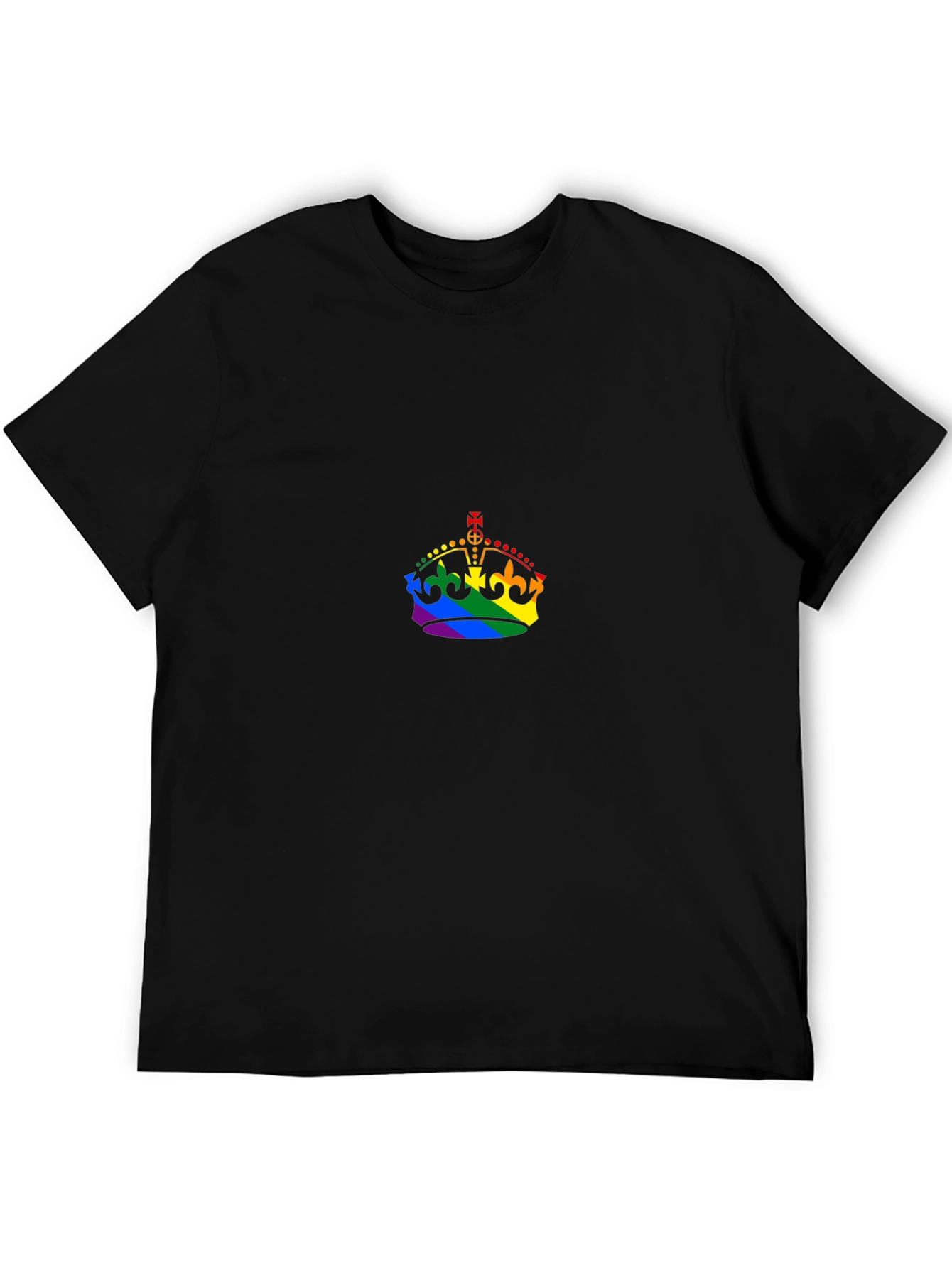 Rainbow Crown Graphic Black T-Shirt