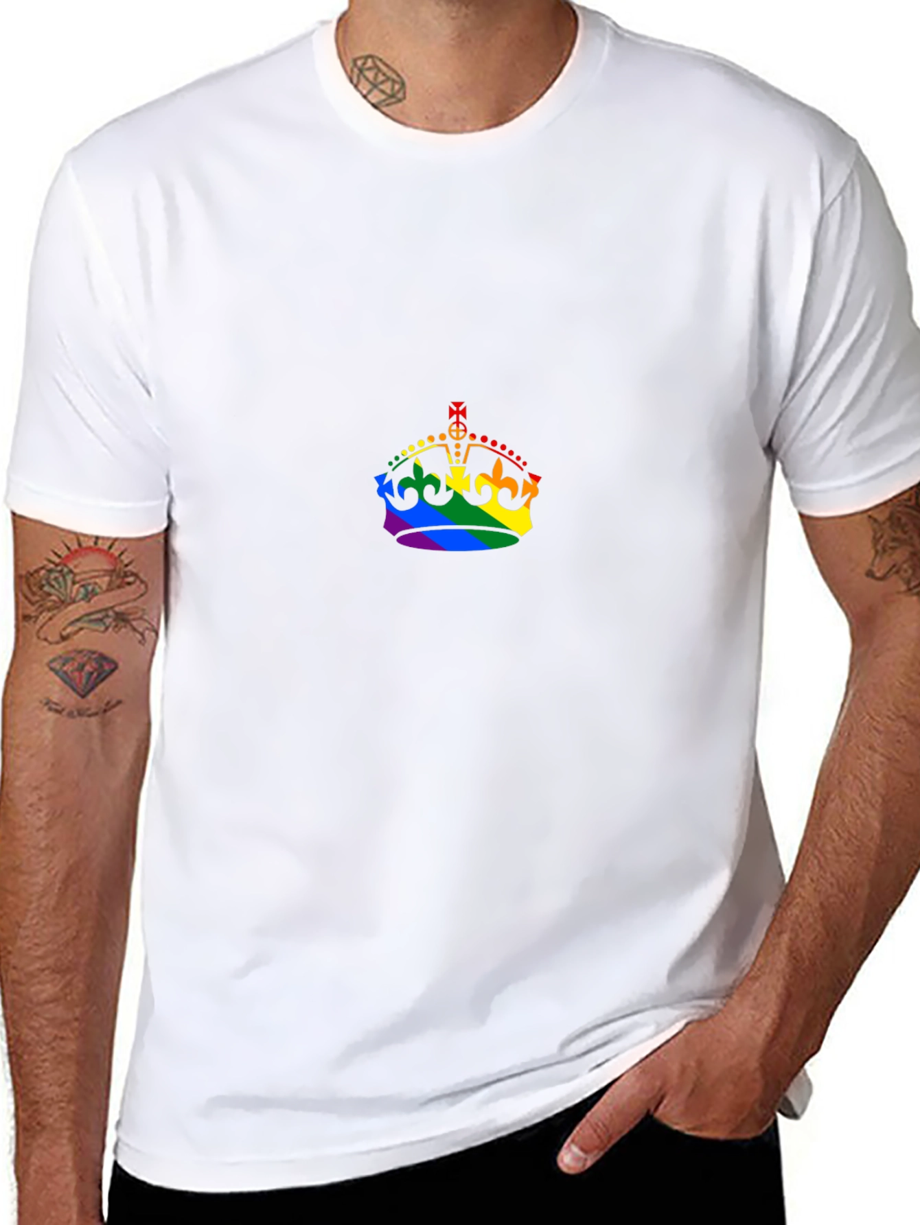 Rainbow Crown Graphic Black T-Shirt