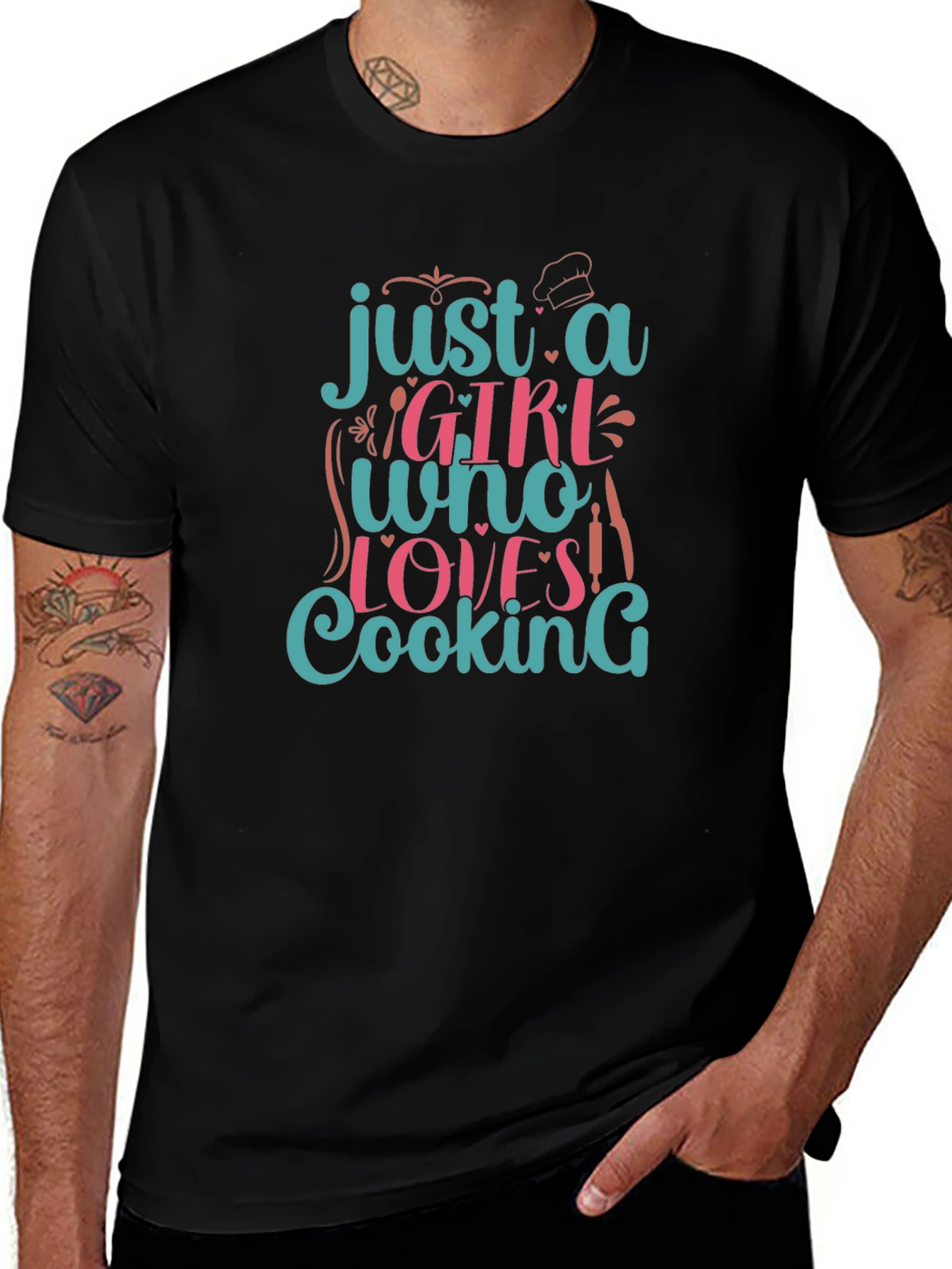 Just A Girl Who Loves Cooking Graphic T-Shirt