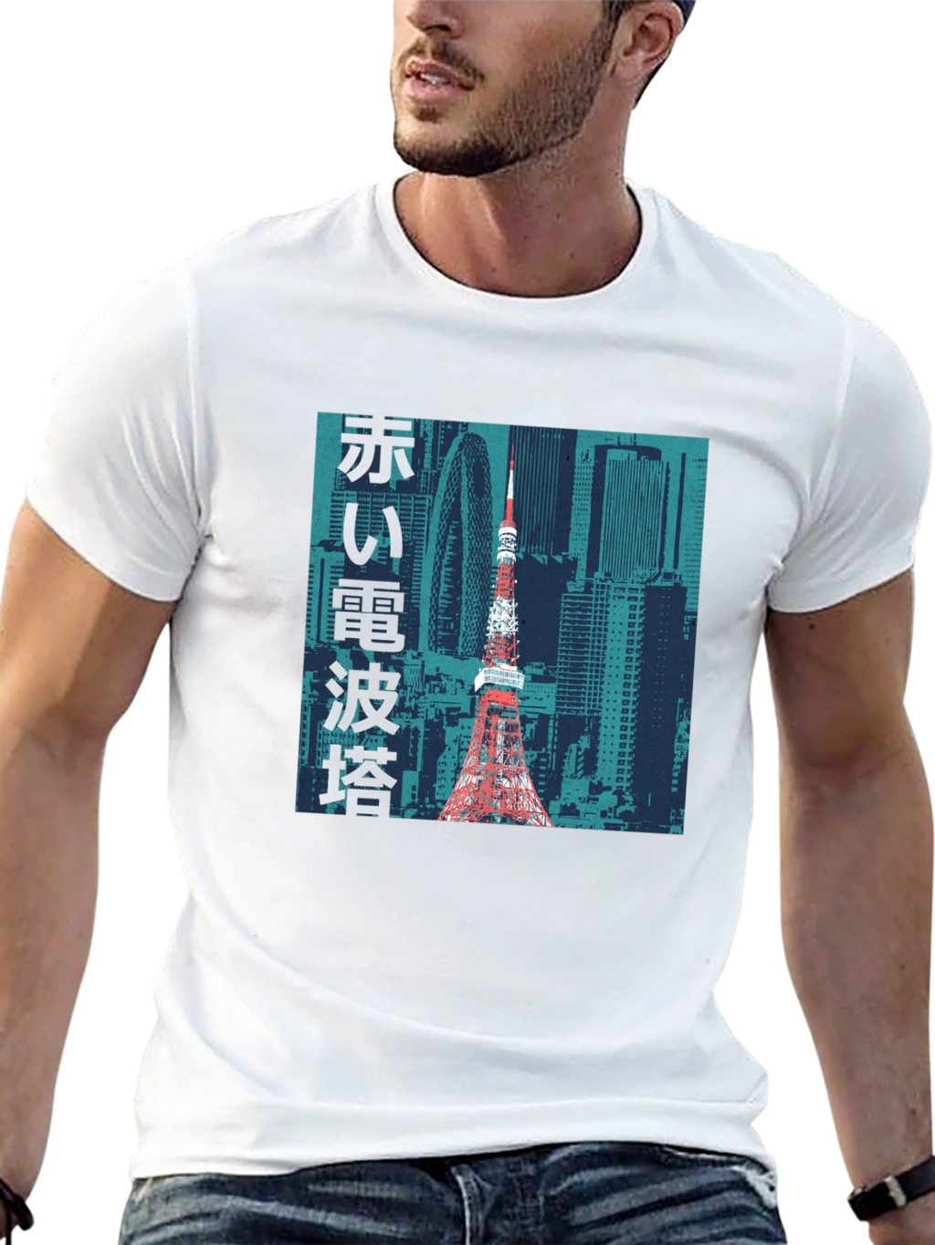 Tokyo Tower Graphic Print Black T-Shirt