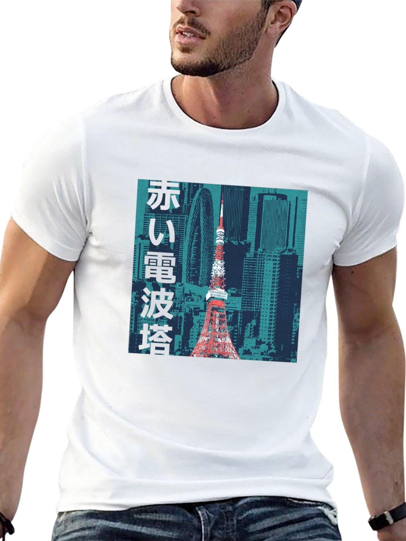 Tokyo Tower Graphic Print Black T-Shirt
