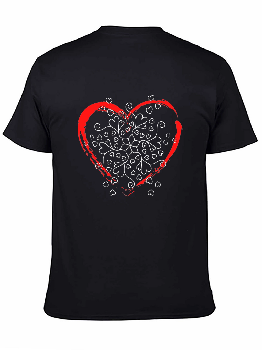 Heart Mandala Graphic T-Shirt - Stylish Black Tee