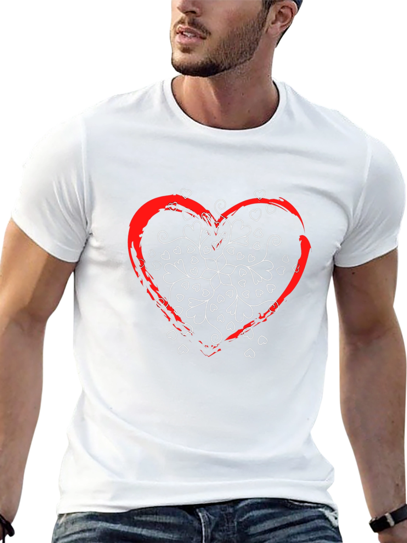 Heart Mandala Graphic T-Shirt - Stylish Black Tee