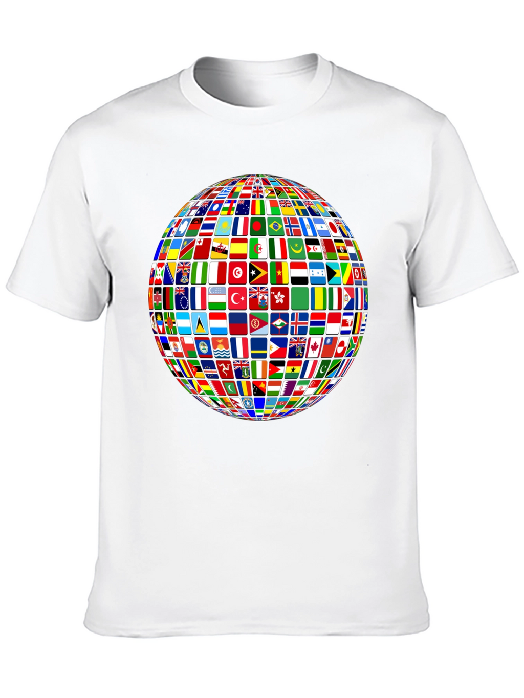 Flags of All Nations Globe Graphic Tee - Black