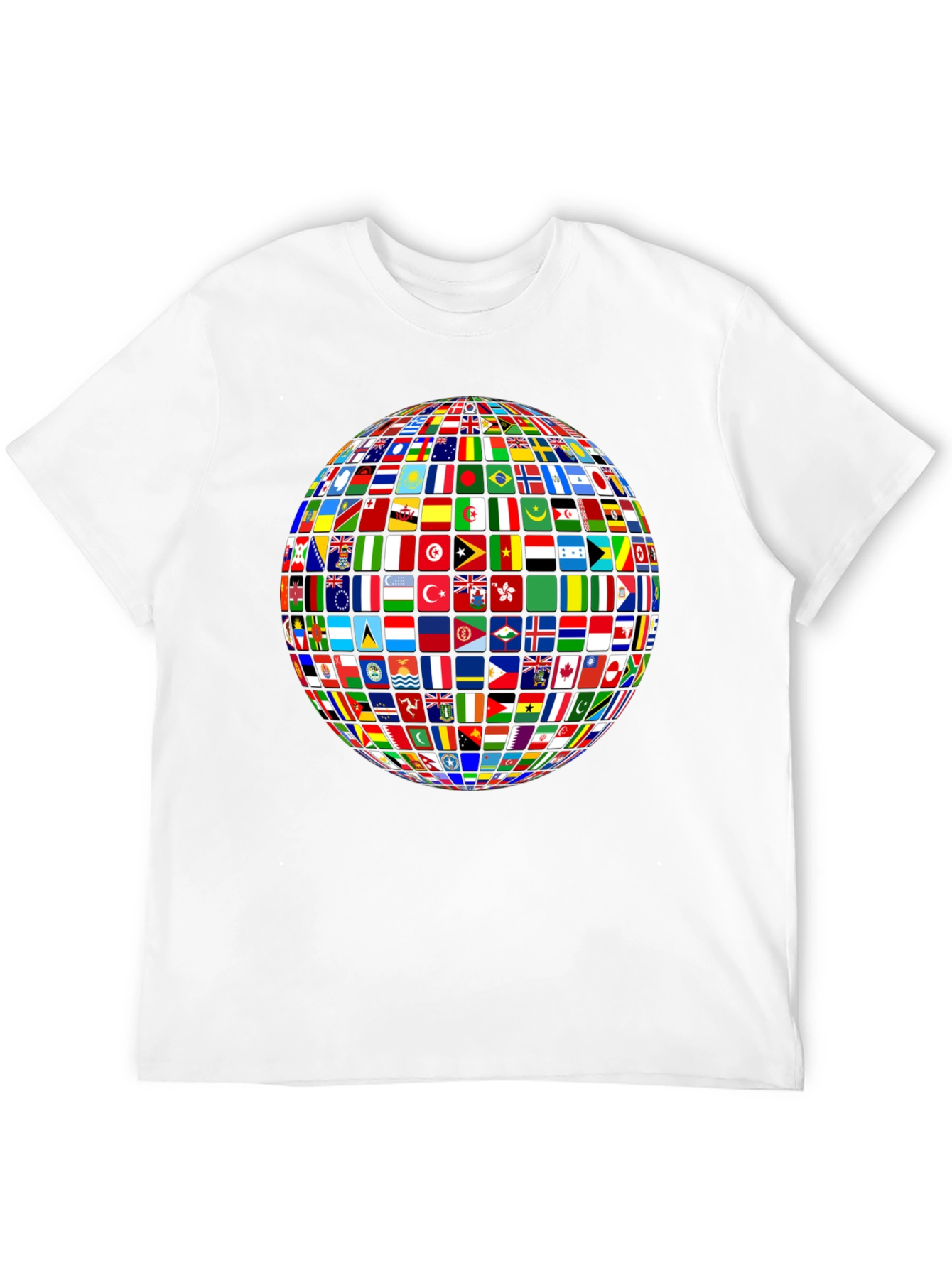 Flags of All Nations Globe Graphic Tee - Black