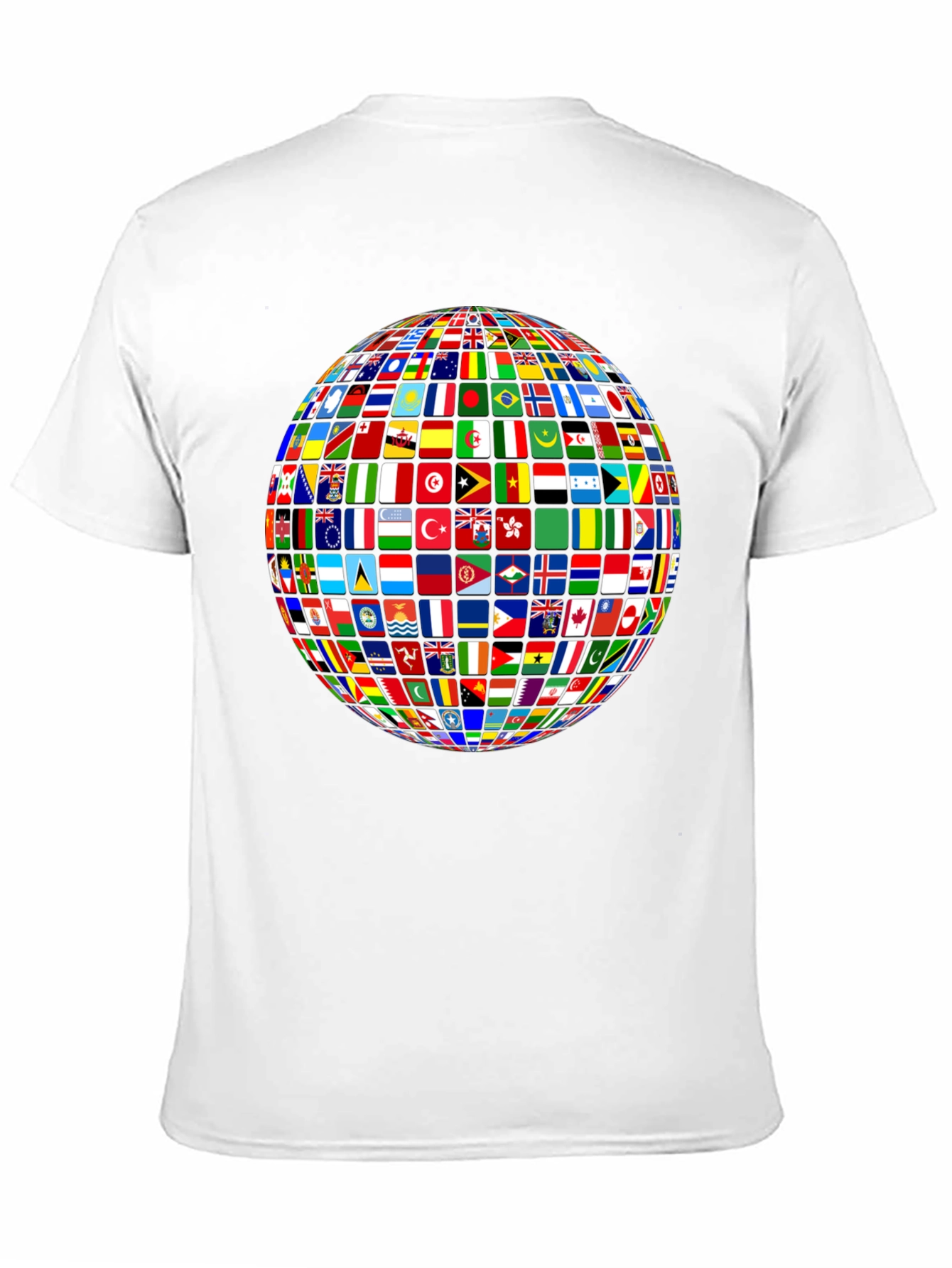 Flags of All Nations Globe Graphic Tee - Black